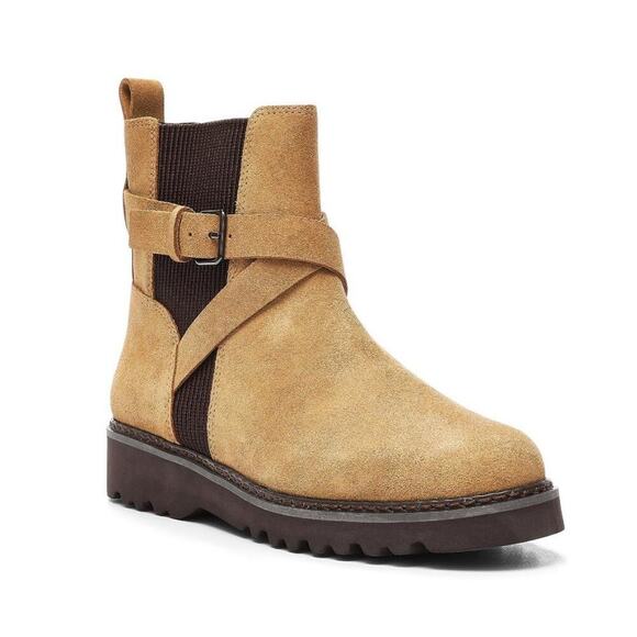 Donald Pliner Captain Suede Bootie Caramel Size 9.5 - Picture 1 of 7